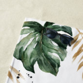 Dhr. tropical leaf & typography strand towel strandlaken (In situ)