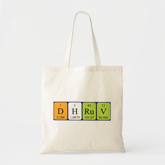 Dhruv periodieke lijstnaam canvas tas (Voorkant)