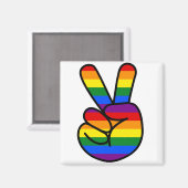 DI COLLECTIE - RAINBOW PEACE SIGN MAGNEET (Voorkant / Achterkant)