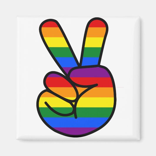 DI COLLECTIE - RAINBOW PEACE SIGN MAGNEET (Voorkant)