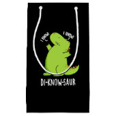 Di-know-saur Grappige Dinosaurus Pun Donker BG Klein Cadeauzakje (Voorkant)