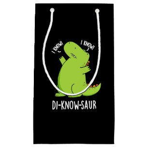 Di-know-saur Grappige Dinosaurus Pun Donker BG Klein Cadeauzakje