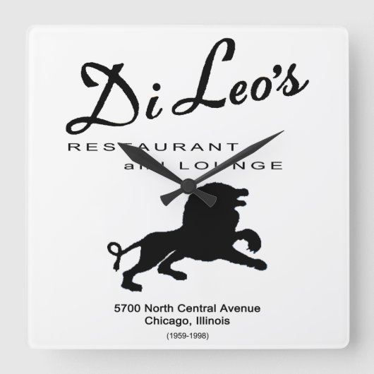 Di Leo's Restaurant, Chicago, Verenigde Staten Vierkante Klok (Voorkant)