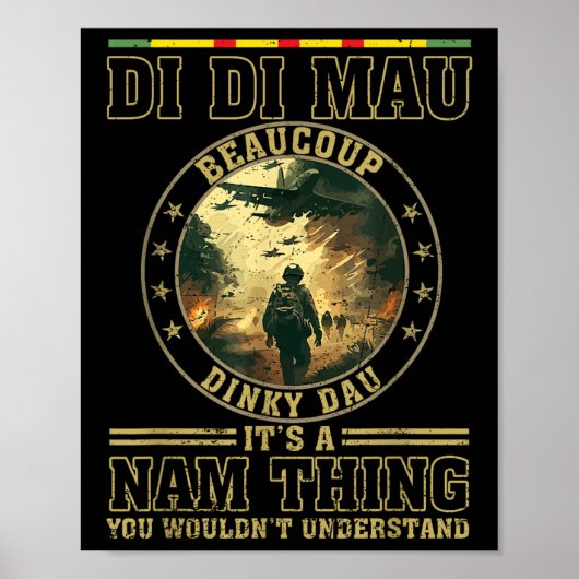 Di Mau heet het ding Dinky Dau Funny Vietnam Ve Poster (Voorkant)