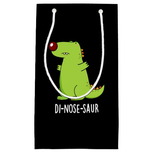 Di-neus-saur Grappige Dinosaurus Pun Donker BG Klein Cadeauzakje (Voorkant)