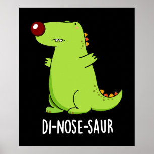 Di-neus-saur Grappige Dinosaurus Pun Donker BG Poster