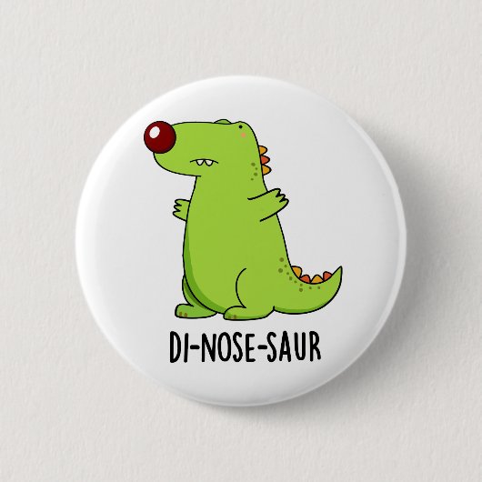 Di-neus-saur Grappige Dinosaurus Pun Ronde Button 5,7 Cm (Voorkant)