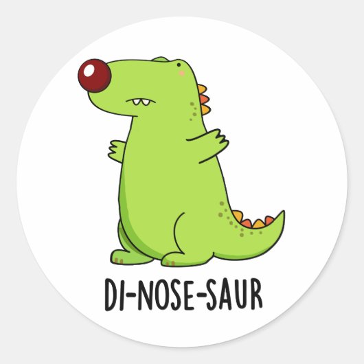 Di-neus-saur Grappige Dinosaurus Pun Ronde Sticker (Voorkant)