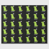 Di-no-saur Grappige Dinosaurus Puns Donker BG Cadeaupapier (Vlak)