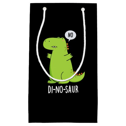Di-no-saur Grappige Dinosaurus Puns Donker BG Klein Cadeauzakje (Voorkant)