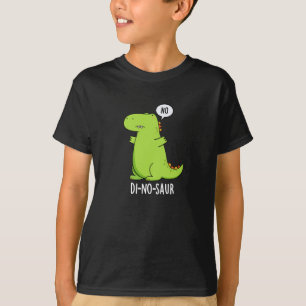 Di-no-saur Grappige Dinosaurus Puns Donker BG T-shirt