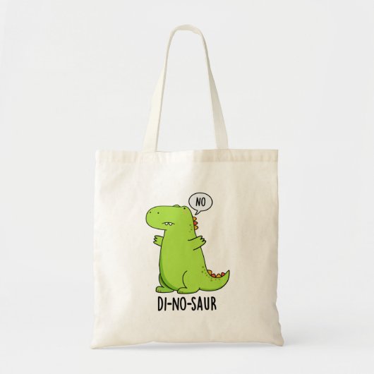 Di-no-saur Grappige Dinosaurus Puns Tote Bag (Voorkant)