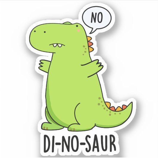 Di-no-saur Grappige Dinosaurus Woordspelingen Sticker (Voorkant)