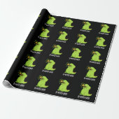 Di-notes-saur Funny Dinosaur Pun Dark BG Cadeaupapier (Uitgerold)