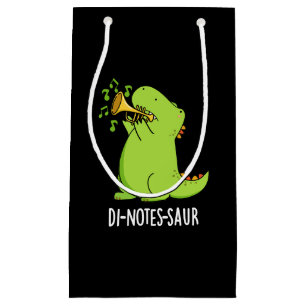 Di-notes-saur Funny Dinosaur Pun Dark BG Klein Cadeauzakje