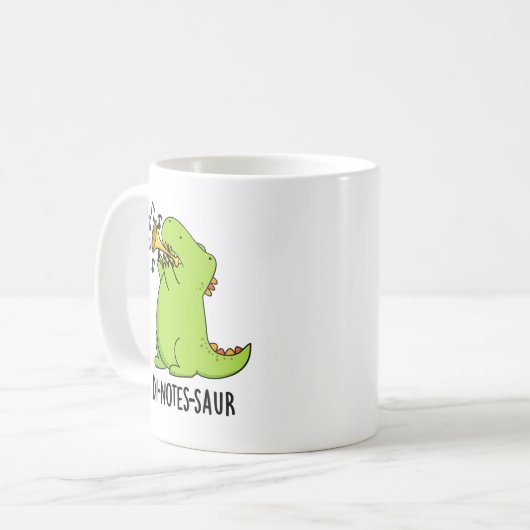 Di-notes-saur Funny Dinosaur Pun Koffiemok (Voorkant links)