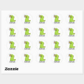 Di-notes-saur Funny Dinosaur Pun Ronde Sticker (Vel)
