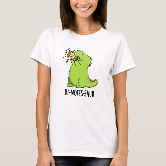 Di-notes-saur Funny Dinosaur Pun T-shirt (Voorkant)