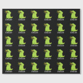 Di-notes-saur Grappige Dinosaur Pun Donkere BG Cadeaupapier (Vlak)