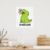 Di-notes-saur Grappige Dinosaurus Woordspeling Poster (Keuken)