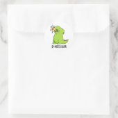 Di-notes-saur Grappige Dinosaurus Woordspeling Ronde Sticker (Tas)