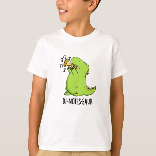 Di-notes-saur Grappige Dinosaurus Woordspeling T-shirt (Voorkant)