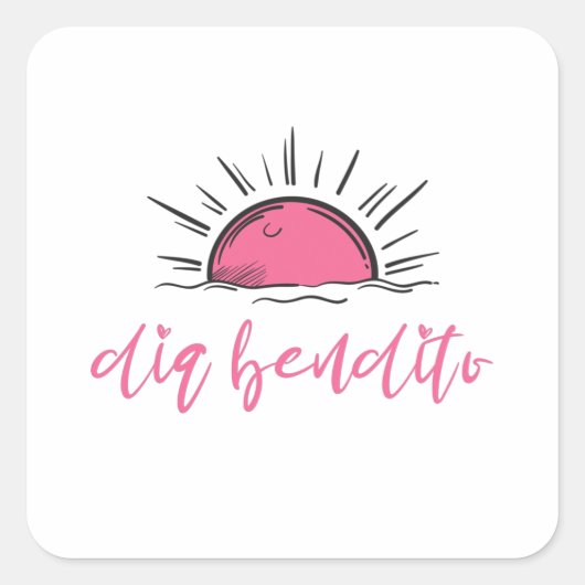 Dia Bendito heeft een versleten dag Vierkante Sticker (Voorkant)