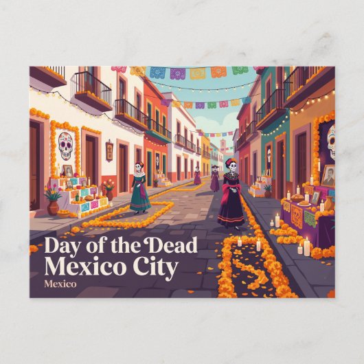 Día de de Doden Mexico-Stad Briefkaart (Voorkant)
