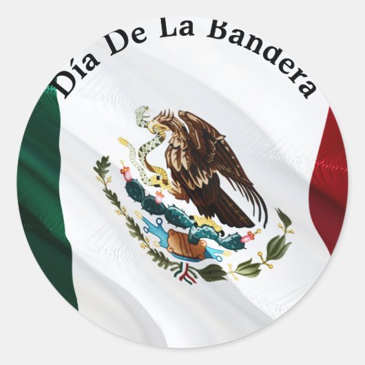 Día de la Bandera (Mexicaanse vlaggendag) Ronde Sticker (Voorkant)