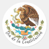 Día de la Constitución (Mexico) Ronde Sticker (Voorkant)