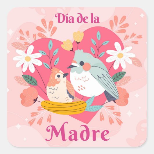 Dia De La Madre Vierkante Sticker (Voorkant)