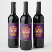 Dia de la Muerte Paarse WIne Label Wijn Etiket (Flessen)
