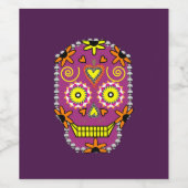 Dia de la Muerte Paarse WIne Label Wijn Etiket (Enkel label)