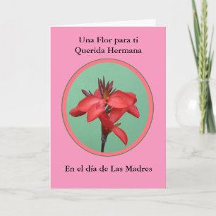 Dia DE Las Madres Una Flor paragraaf mi hermana Kaart