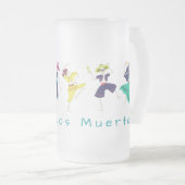 Dia De Las Muertos Dansende Skeletten Matglas Bierpul (Voorkant rechts)