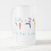 Dia De Las Muertos Dansende Skeletten Matglas Bierpul (Voorkant links)