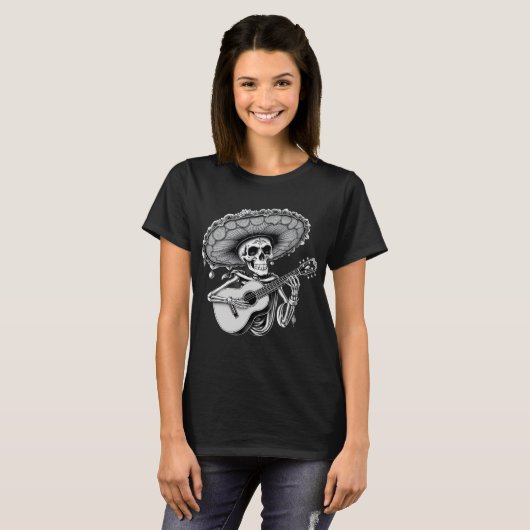 Dia de los Dayo Muertos, Mexicaans Halloween T-shi T-shirt (Voorkant volledig)