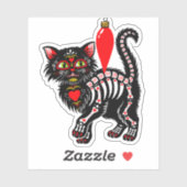 Dia De Los Kerstmis Kat Cute Sticker (Vel)