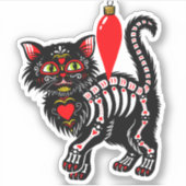 Dia De Los Kerstmis Kat Cute Sticker (Voorkant)