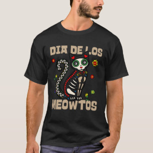 Dia de Los Meowtos Muertos Suiker Schedel Kat Dag  T-shirt