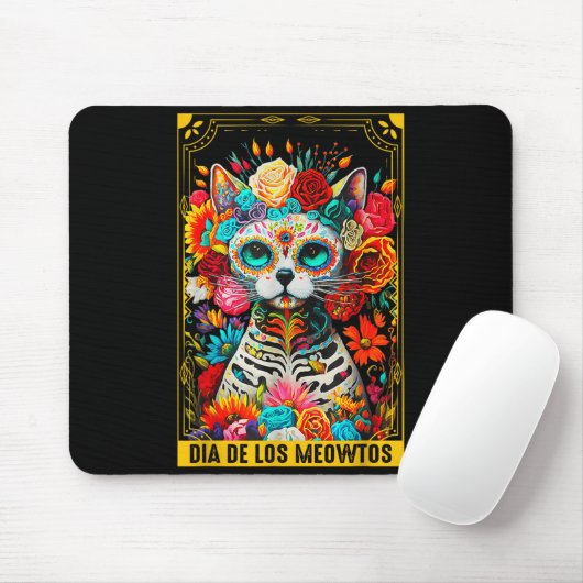 Dia De Los Meowtos Sugar Skull Cat Gift  Muismat (Met muis)