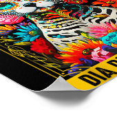 Dia De Los Meowtos Sugar Skull Cat Gift  Poster (Hoek)