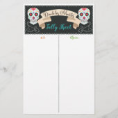 Dia De Los Muerto Bunco Game Tally Sheet (Achterkant)