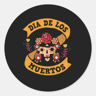 DIA_DE_LOS_MUERTOS_02 RONDE STICKER