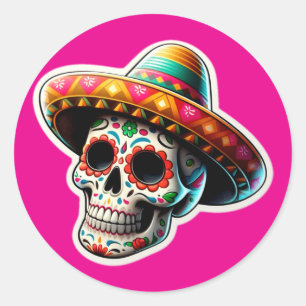 Dia de los Muertos 2 Ronde Sticker