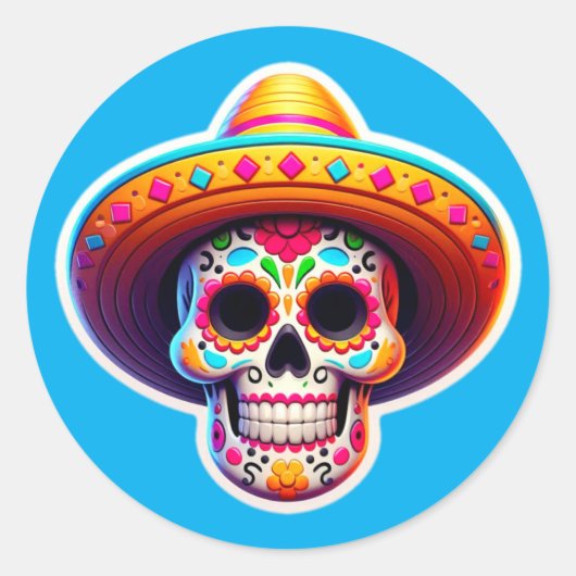 Dia de los Muertos 5 Ronde Sticker (Voorkant)