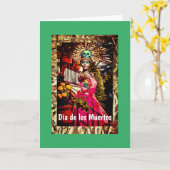 Dia de los Muertos, 5" x 7" Gevouwen Wenskaart Kaart (Gele Bloem)