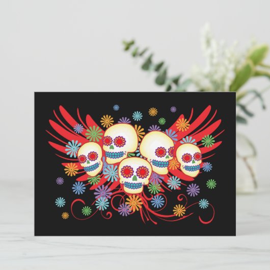 Dia de los Muertos 5x7 uitnodiging (Staand voorkant)