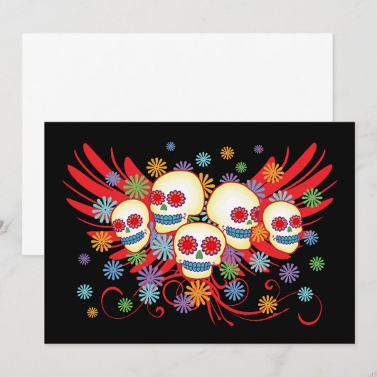 Dia de los Muertos 5x7 uitnodiging (Voorkant / Achterkant)