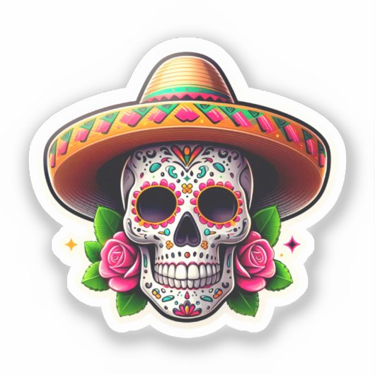 Dia de los Muertos 6 Sticker (Voorkant)